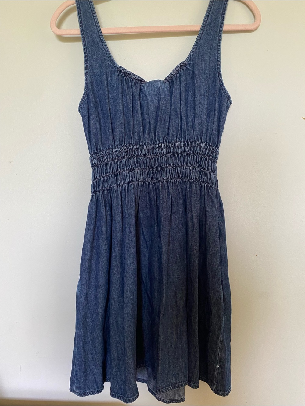 GAP Smocked Waist Denim Mini Dress - Picture 6 of 6